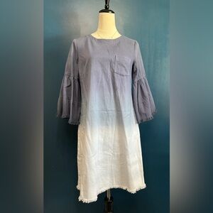 VIVI BY VIOLET WEEKEND Ombré Dip Dye 100% Cotton Mini Dress EUC Size Small